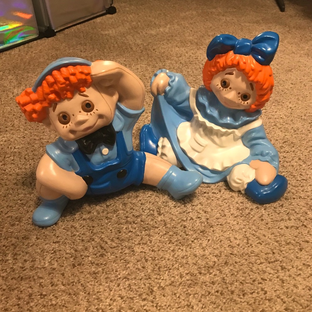 1970 Vintage Raggedy Ann & Andy Ceramic Figurine